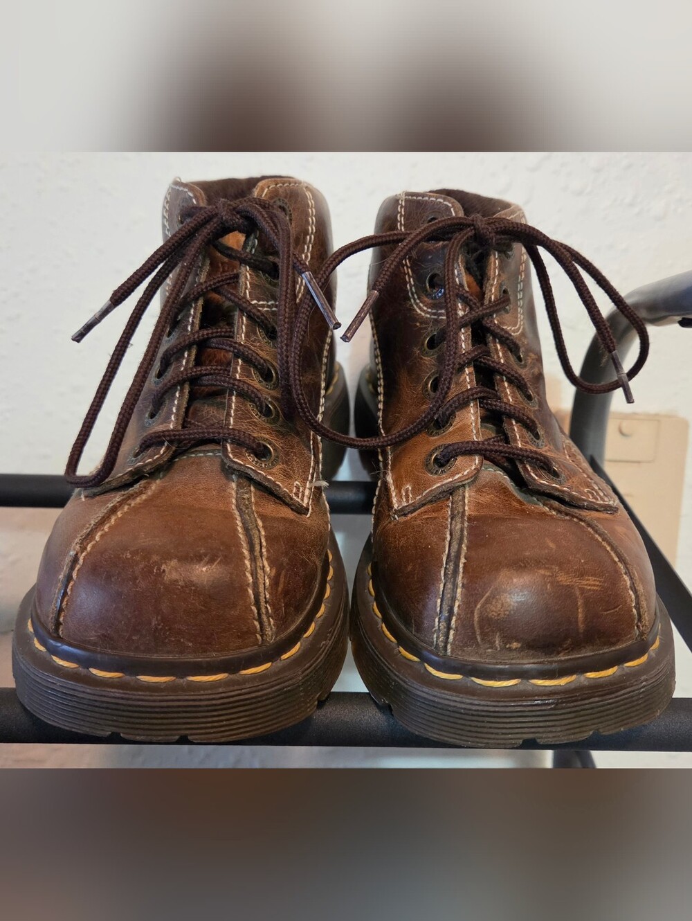 Dr. Martens Y2K Daisy Brown Leather Lace-Up Ankle Boots - Picture 3 of 9